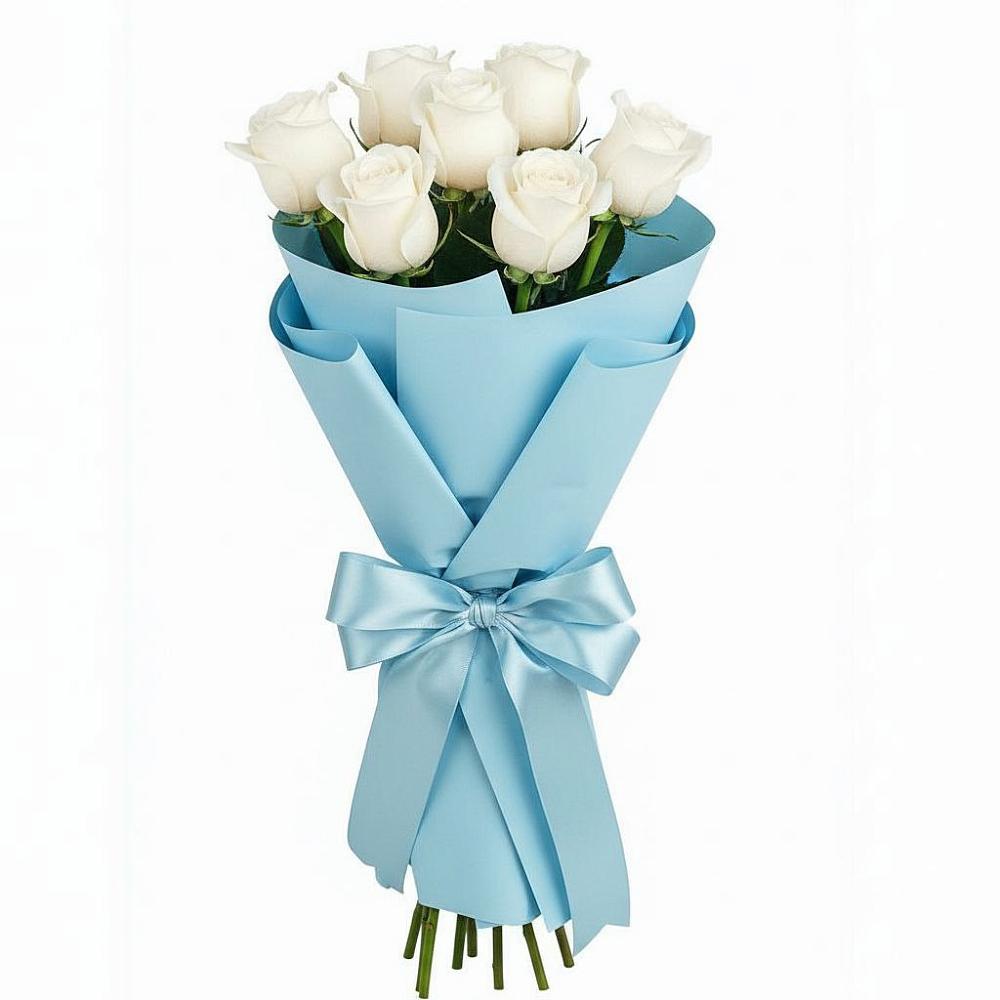 Букет 7 белых роз Проуд в Урени