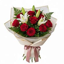 Букет цветов из:  Лилии и Розы в Урени