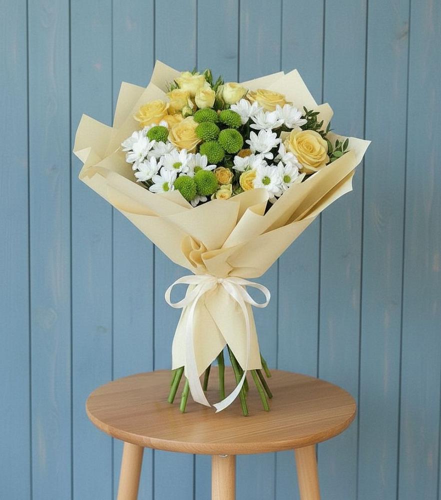 Букет цветов из: Хризантемы и Розы в Урени