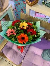 Букет цветов из:  Герберы, Хризантемы и Альстромерии в Урени