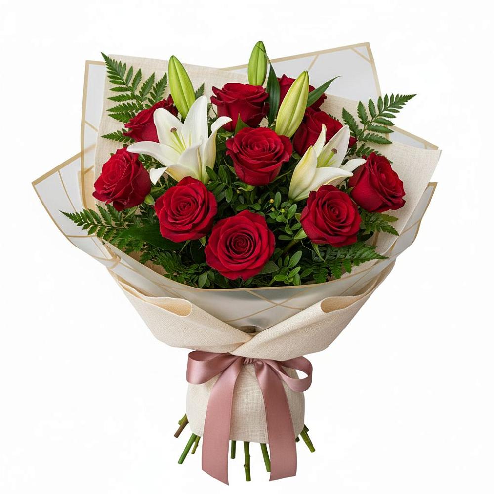 Букет цветов из: Лилии и Розы в Урени