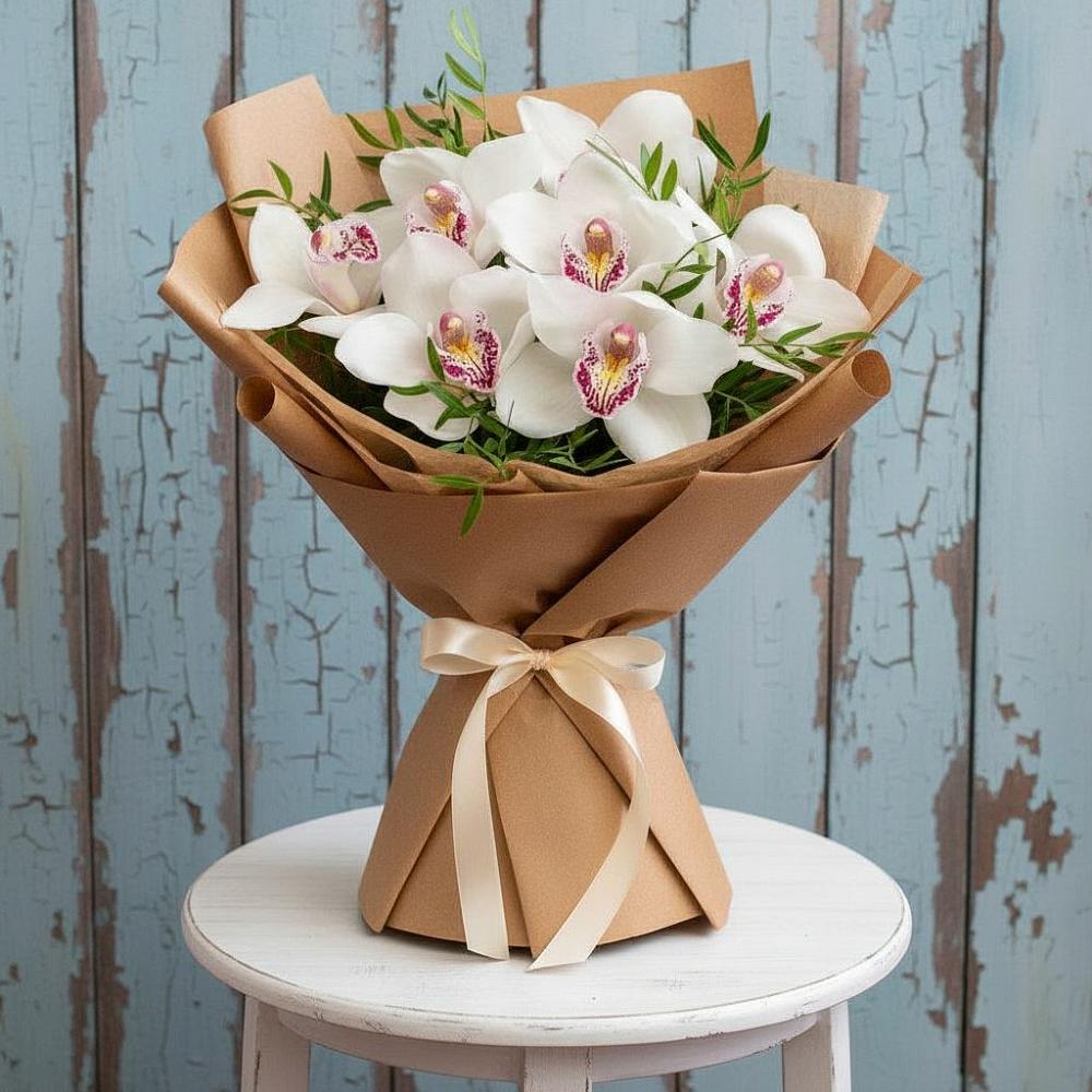 Букет цветов из: Орхидеи и Розы в Урени