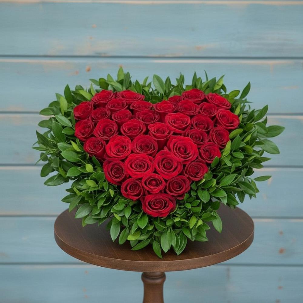 Цветочная композиция из Розы в виде сердца в Урени