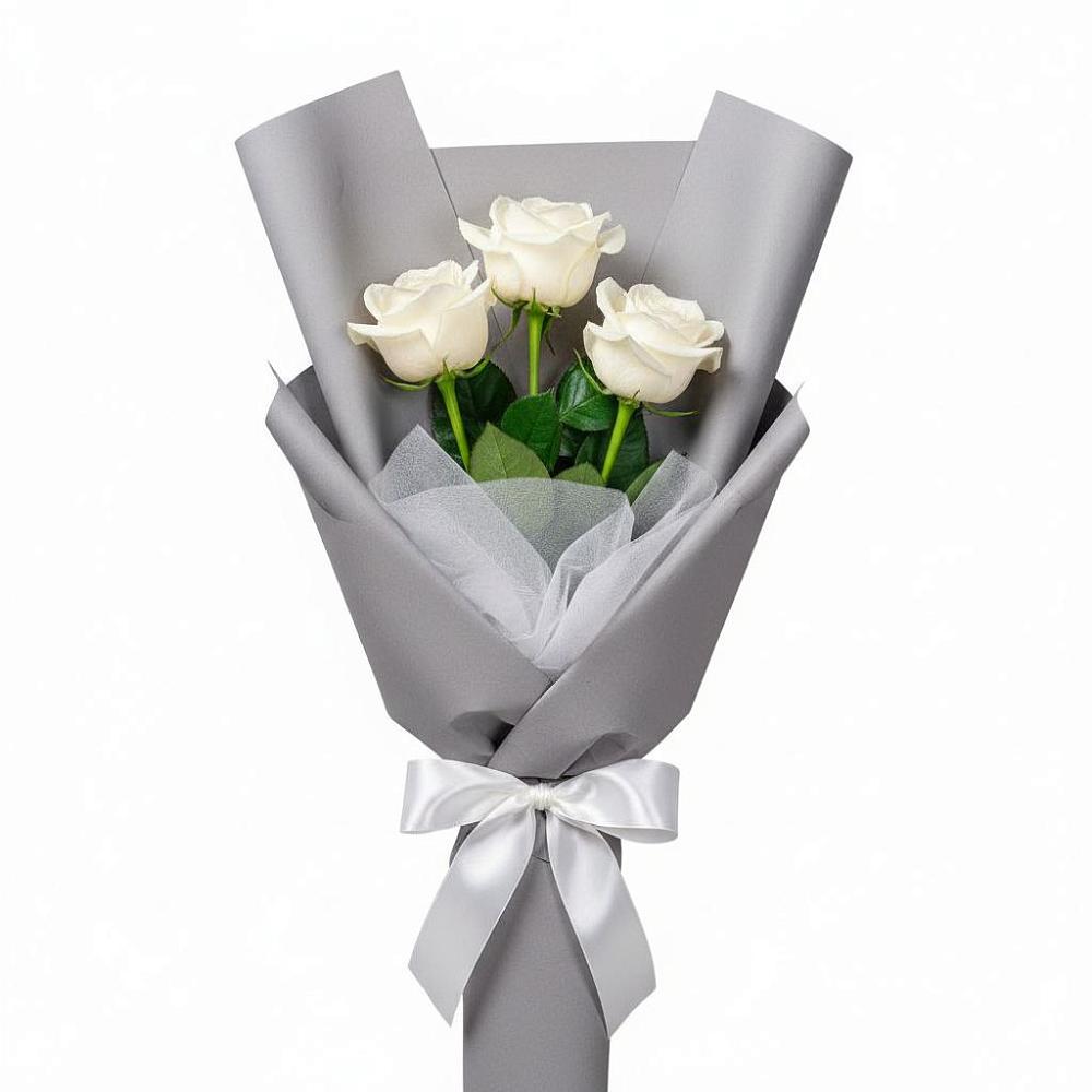 Букет 3 белые розы в Урени