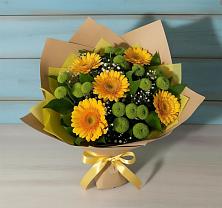 Букет цветов из:  Герберы и Хризантемы в Урени