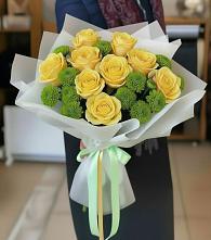 Букет цветов из:  Хризантемы и Розы в Урени