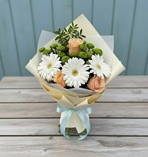 Букет цветов из:  Герберы, Розы и Хризантемы в Урени
