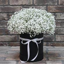 Цветочная композиция из Гипсофила в шляпной коробке в Урени