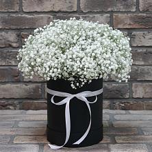 Цветочная композиция из Гипсофила в шляпной коробке в Урени
