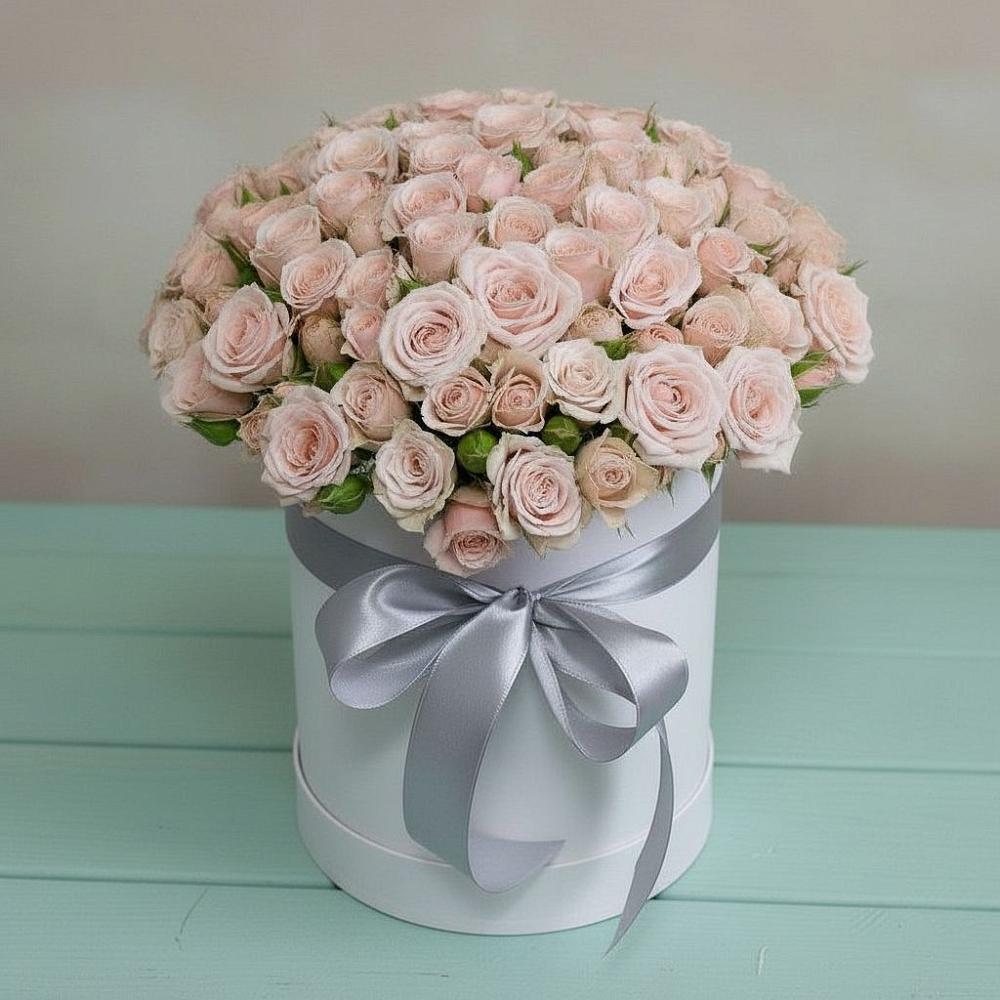 Цветочная композиция из Розы в шляпной коробке в Урени